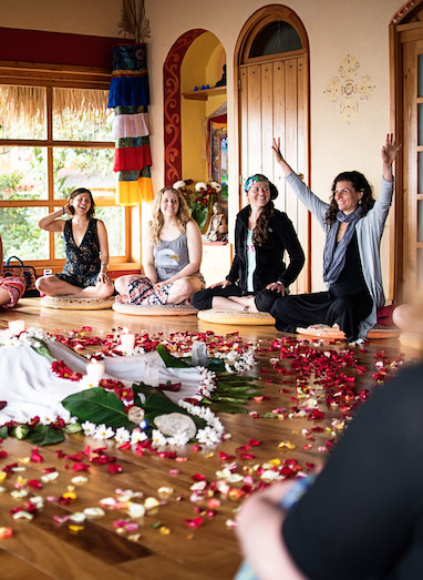 cacao ceremony sharing circle at yoga teacher training