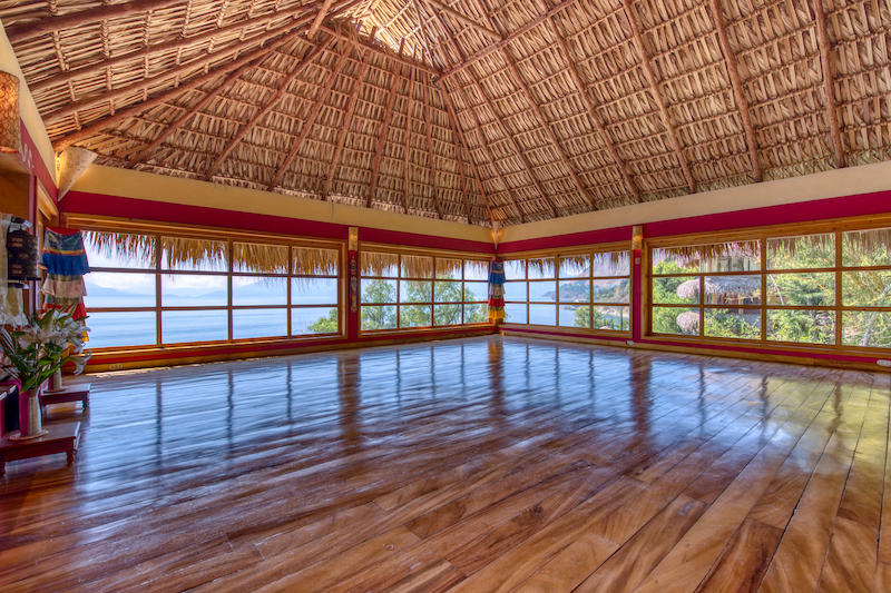 teacher training yoga studio overlooking lake